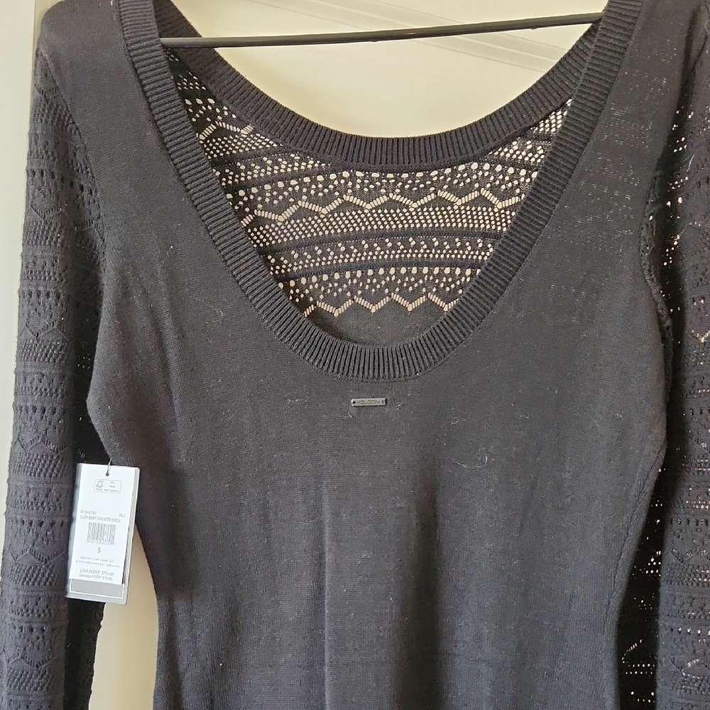 Volcom Black Knit Long Sleeve Top